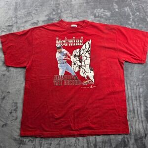 VTG Sport Attack Mark McGwire Shirt Mens 2XL Red 1998 Cardinals Smashing Record